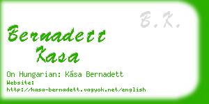 bernadett kasa business card